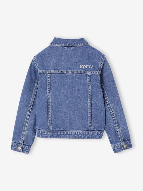 Veste jean fille personnalisable bleu clair+bleu moyen 8 - vertbaudet enfant 