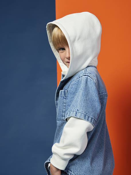 Chemise effet superposition avec capuche garçon double stone 7 - vertbaudet enfant 