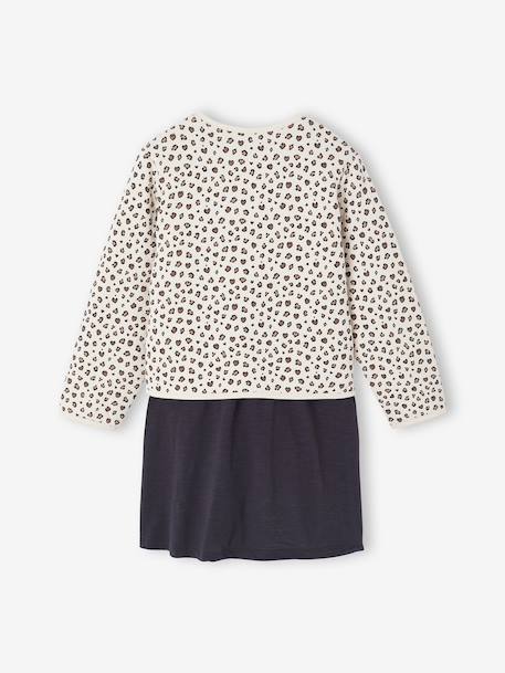 Ensemble robe et gilet matelassé fille anthracite+bois de rose 4 - vertbaudet enfant 