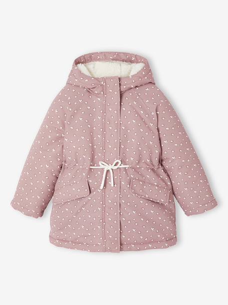 Parka fille à capuche 3 en 1 parka + veste matelassée bois de rose+marine 7 - vertbaudet enfant 