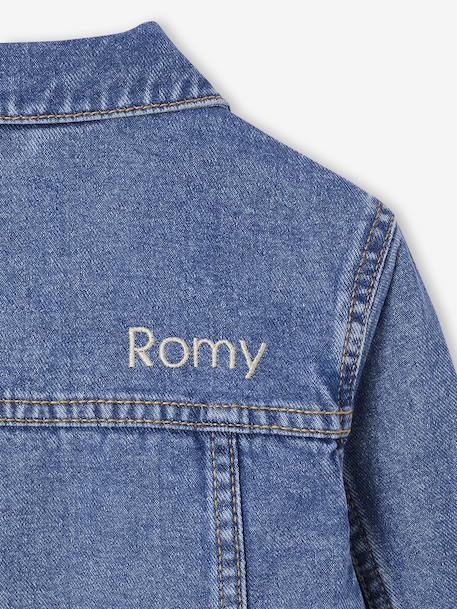 Veste jean fille personnalisable bleu clair+bleu moyen 10 - vertbaudet enfant 