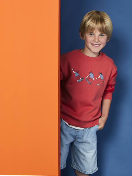 Sweat Skateboard garçon rouge 6 - vertbaudet enfant 