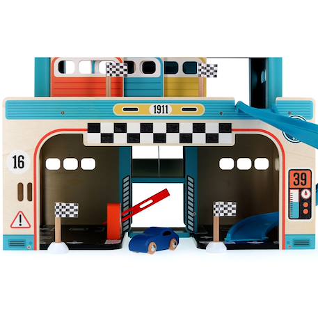Garage en bois vintage vilacity Bleu 6 - vertbaudet enfant 