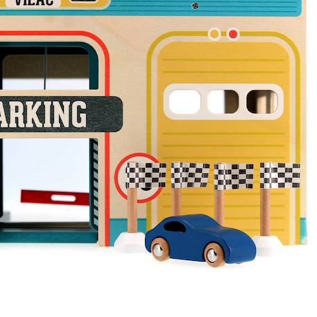 Garage en bois vintage vilacity Bleu 4 - vertbaudet enfant 