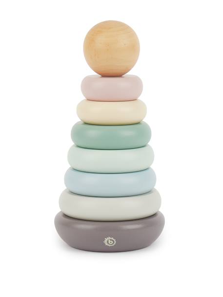 Pyramide à empiler bois, tour d'empilage,19cm Berry+Bleu+Faon ella+Lapin fine+Rose 25 - vertbaudet enfant 