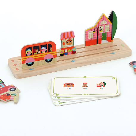 Jeu de logique en bois la ville Beige 5 - vertbaudet enfant 
