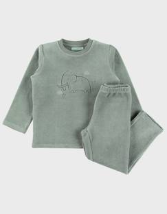 Pyjama 2 pièces en velours avec broderie mammouth  - vertbaudet enfant