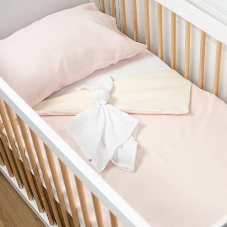 Couverture été en coton nid d'abeille Beige+Bleu+Écru+Rose 11 - vertbaudet enfant 