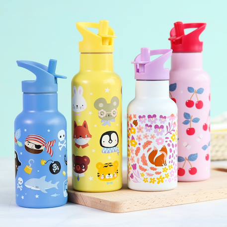 Gourde isotherme fleurs du jardin (350 ml) Violet, blanc, jaune 6 - vertbaudet enfant 