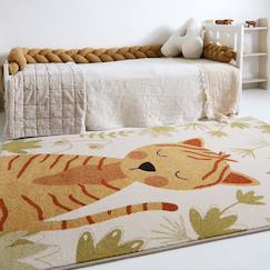 Linge de maison et décoration-Décoration-Tapis-Tapis enfant tigre silly