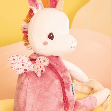 Sac à dos doux lena Blanc, rose 6 - vertbaudet enfant 