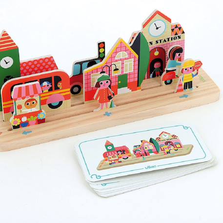 Jeu de logique en bois la ville Beige 4 - vertbaudet enfant 