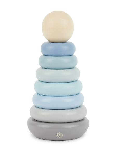 Pyramide à empiler bois, tour d'empilage,19cm Berry+Bleu+Faon ella+Lapin fine+Rose 7 - vertbaudet enfant 