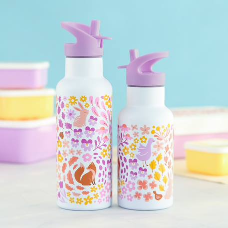 Gourde isotherme fleurs du jardin (350 ml) Violet, blanc, jaune 5 - vertbaudet enfant 