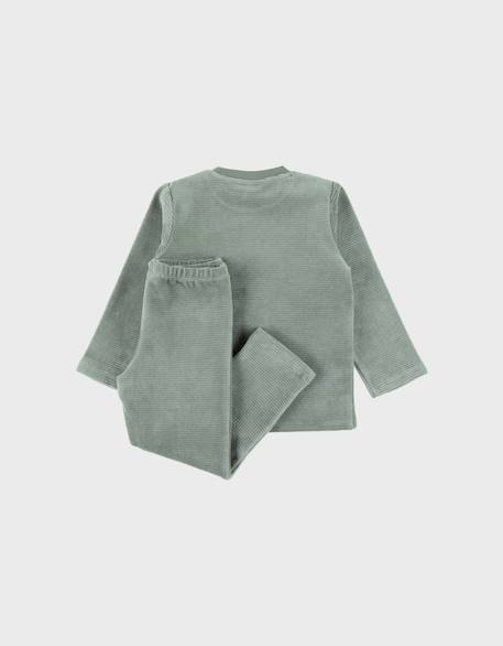 Pyjama 2 pièces en velours avec broderie mammouth Vert 5 - vertbaudet enfant 