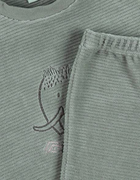 Pyjama 2 pièces en velours avec broderie mammouth Vert 6 - vertbaudet enfant 