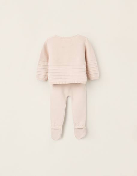 Ensemble de maille 3 pièces Beige clair 2 - vertbaudet enfant 