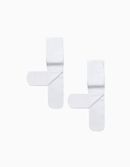 Lot de 2 paires de collants en microfibre 40 den Blanc 1 - vertbaudet enfant 