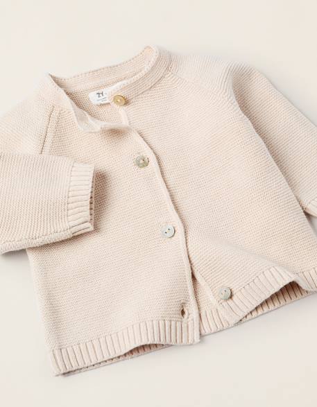 Ensemble en maille de 4 pièces en coton Beige clair 4 - vertbaudet enfant 