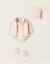 Ensemble en maille de 4 pièces en coton Beige clair 1 - vertbaudet enfant 