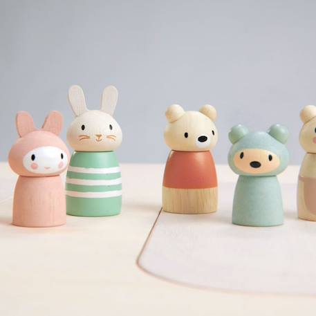 Figurines famille de lapin Rose, vert, blanc 5 - vertbaudet enfant 