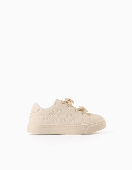 Baskets avec texture et nœuds Beige 1 - vertbaudet enfant 