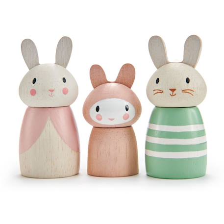 Figurines famille de lapin Rose, vert, blanc 1 - vertbaudet enfant 