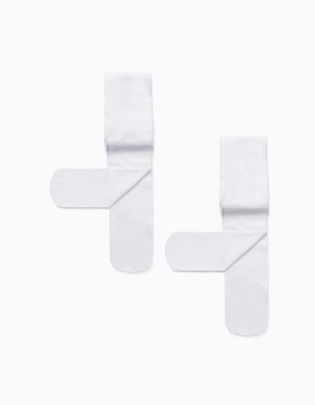 Lot de 2 paires de collants en microfibre 40 den Blanc 1 - vertbaudet enfant 