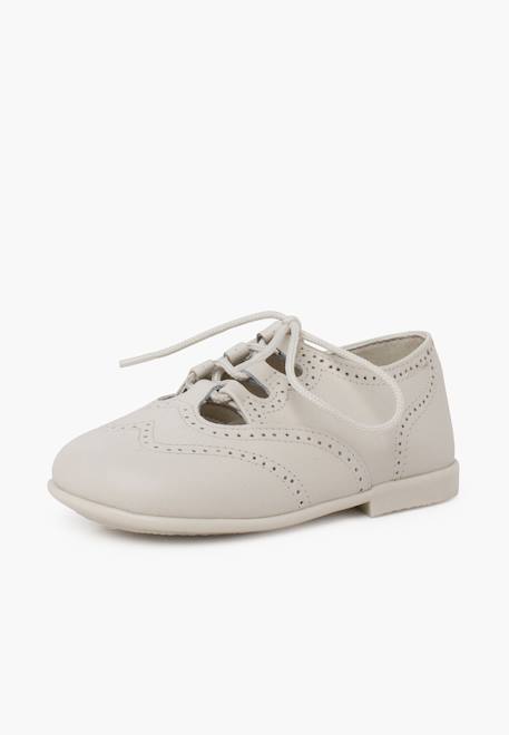 Chaussures anglaises en cuir Beige+Blanc+Bleu marine+Bleu moyen+Bordeaux+Camel+Marron 2 - vertbaudet enfant 