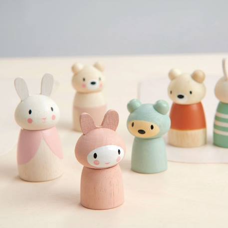 Figurines famille de lapin Rose, vert, blanc 4 - vertbaudet enfant 