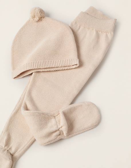 Ensemble de maille 3 pièces Beige clair 4 - vertbaudet enfant 