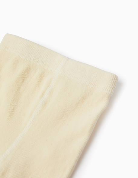 Collant côtelé anti-boulochage Écru 2 - vertbaudet enfant 