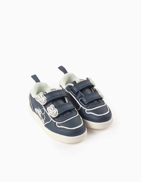 Baskets avec fermeture à scratch mickey Bleu foncé 2 - vertbaudet enfant 