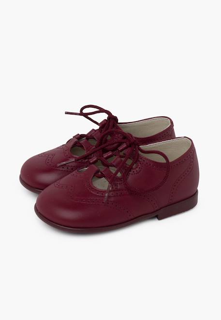 Chaussures anglaises en cuir Beige+Blanc+Bleu marine+Bleu moyen+Bordeaux+Camel+Marron 27 - vertbaudet enfant 