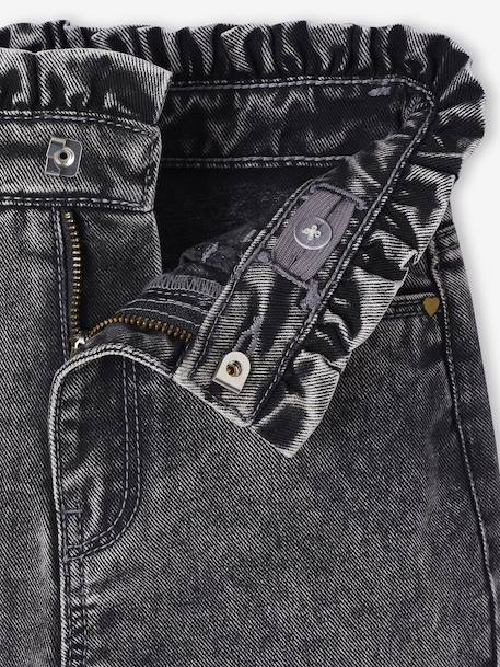 Jean fille mom poches coeur denim gris+gris+stone 12 - vertbaudet enfant 