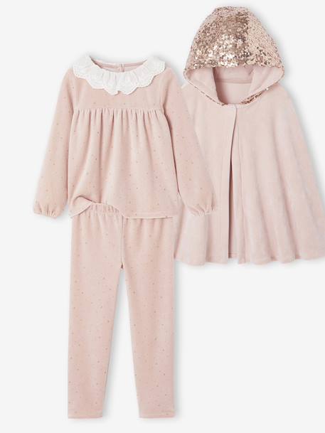 Ensemble Pyjama Fille Cape Sequins rose poudré 5 - vertbaudet enfant 