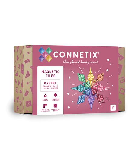 Jeu de construction magnétique pastel pack géométrique, 40 pièces Pastel 1 - vertbaudet enfant 