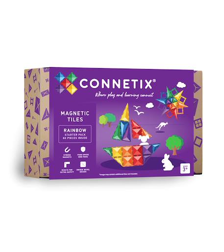Jeu de construction magnétique arc-en-ciel pack de démarrage, 60 pièces Arc-en-ciel 1 - vertbaudet enfant 