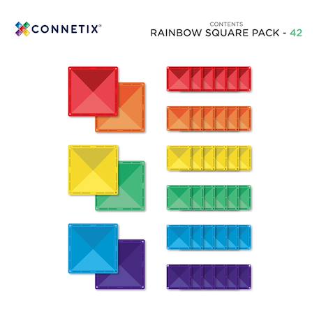 Jeu de construction magnétique arc-en-ciel paquet carré, 42 pièces Arc-en-ciel 6 - vertbaudet enfant 