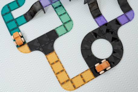 Jeu de construction magnétique pack rampes routières et intersections, 16 pièces Noir 4 - vertbaudet enfant 