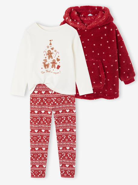 Ensemble Pyjama Fille Noël rouge 1 - vertbaudet enfant 