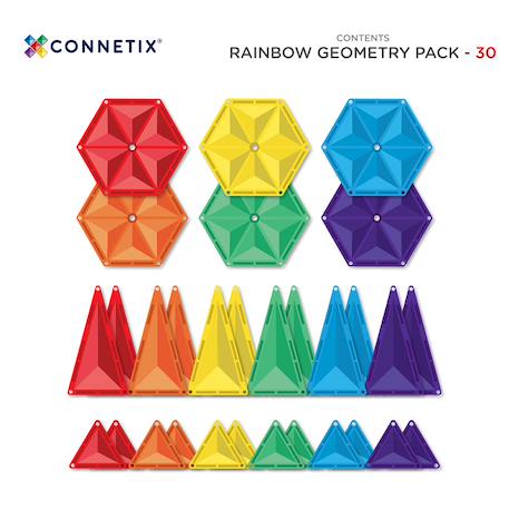 Jeu de construction magnétique arc-en-ciel pack géométrique, 30 pièces Arc-en-ciel 6 - vertbaudet enfant 