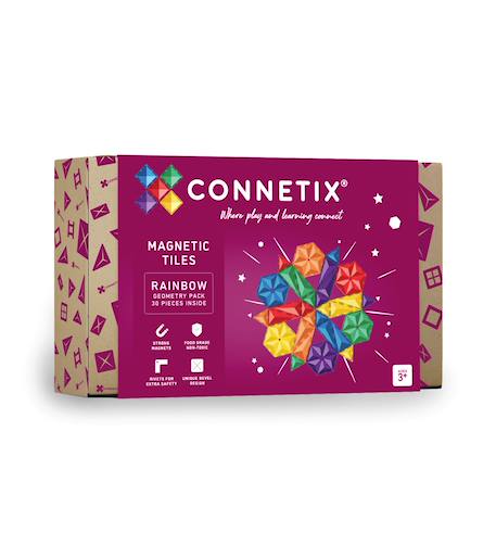 Jeu de construction magnétique arc-en-ciel pack géométrique, 30 pièces Arc-en-ciel 1 - vertbaudet enfant 
