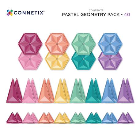 Jeu de construction magnétique pastel pack géométrique, 40 pièces Pastel 6 - vertbaudet enfant 