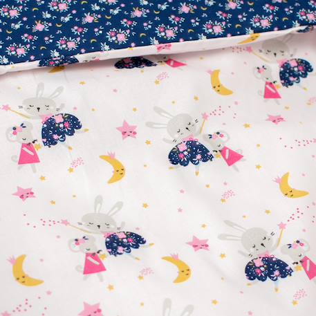Parure de lit réversible en coton fairy flore Rose 4 - vertbaudet enfant 
