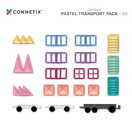 Jeu de construction magnétique pastel paquet de transport, 50 pièces Pastel 6 - vertbaudet enfant 