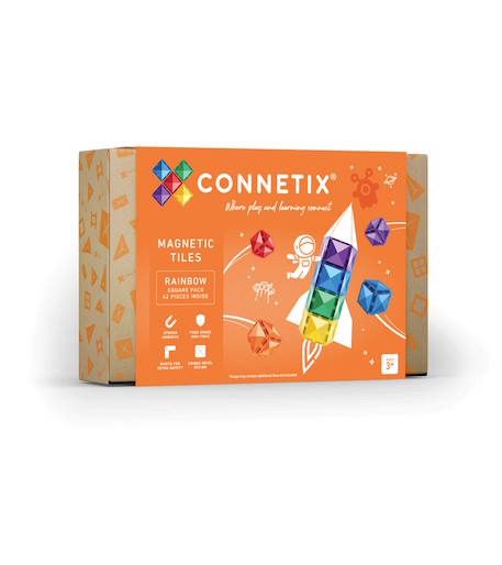 Jeu de construction magnétique arc-en-ciel paquet carré, 42 pièces Arc-en-ciel 1 - vertbaudet enfant 