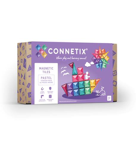 Jeu de construction magnétique pastel pack de démarrage, 64 pièces Pastel 1 - vertbaudet enfant 