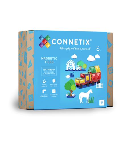 Jeu de construction magnétique arc-en-ciel pack de mouvement, 24 pièces Arc-en-ciel 1 - vertbaudet enfant 