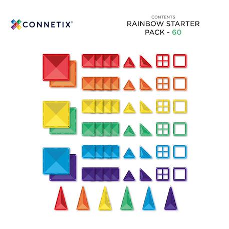 Jeu de construction magnétique arc-en-ciel pack de démarrage, 60 pièces Arc-en-ciel 6 - vertbaudet enfant 